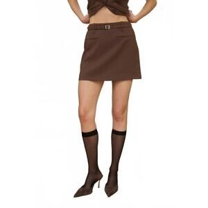 NEW THE WORKSHOP STUDIO lindell belted mini skirt in brown